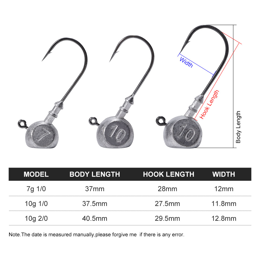 Noeby Jig Head 7g 10g 1/0 2/0  - Fishing Hook Offset recensione e prezzo